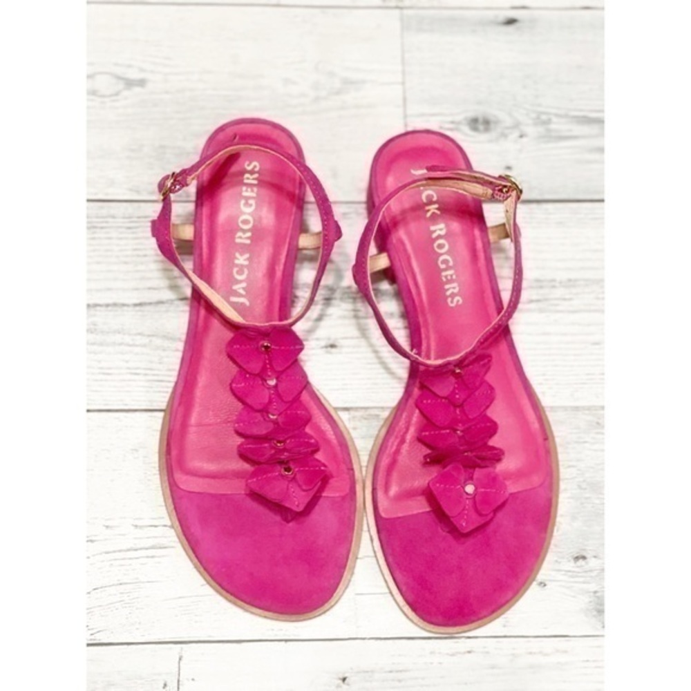 Jack Rogers Pink Suede Sandals